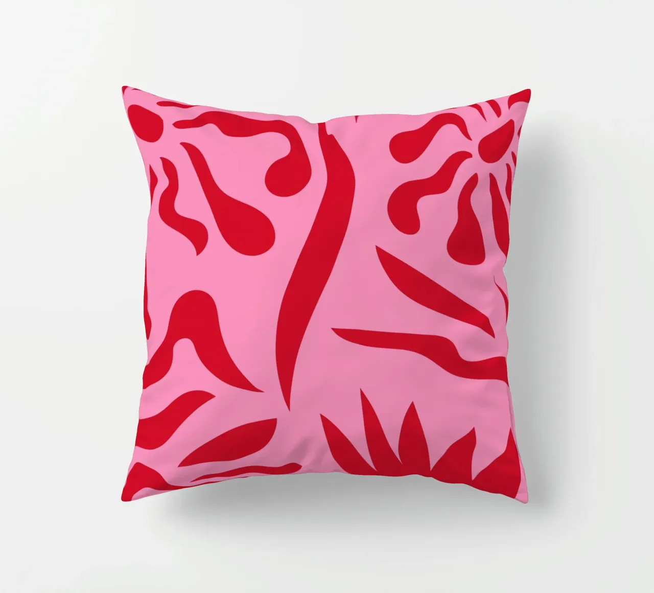 Rosa e rosso floreale cuscino da Kim Hubball Studio