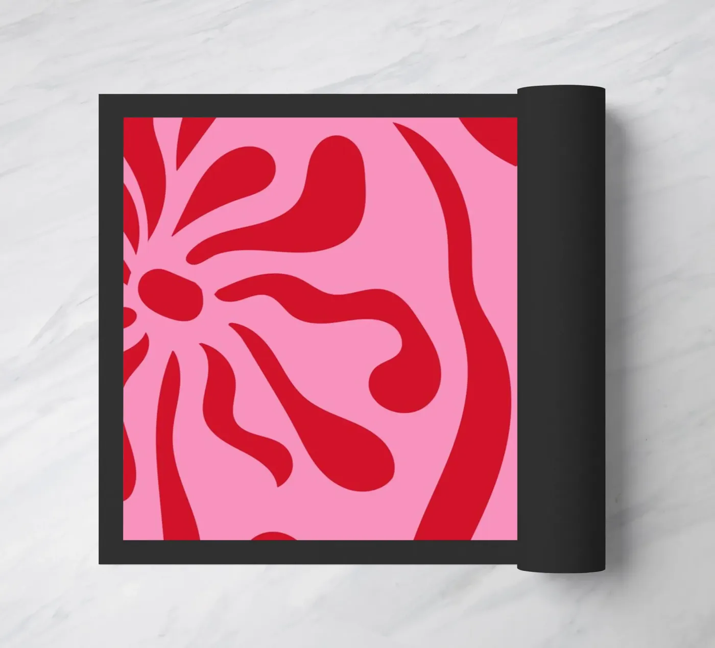 Rosa e rosso floreale zerbino da Kim Hubball Studio