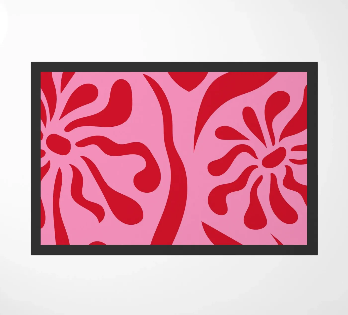 Rosa e rosso floreale zerbino da Kim Hubball Studio