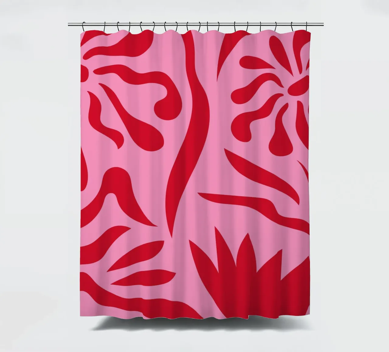 Rosa e rosso floreale tenda da doccia da Kim Hubball Studio