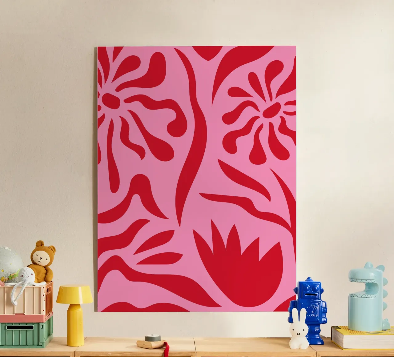 Rosa e rosso floreale plexiglass da Kim Hubball Studio