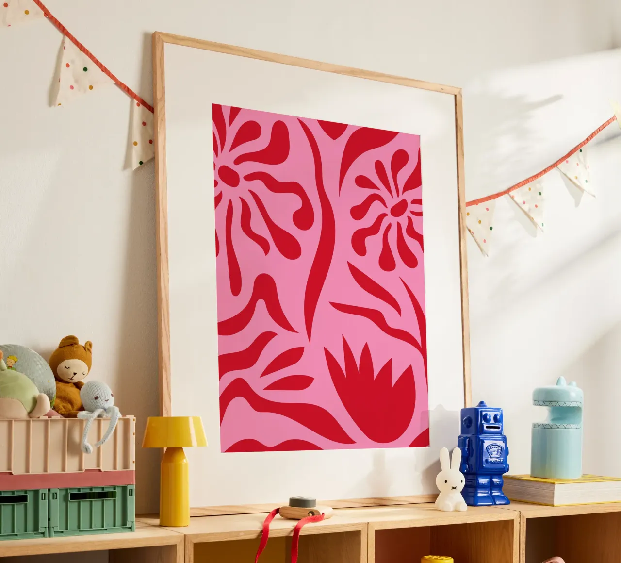 Rosa e rosso floreale poster da Kim Hubball Studio