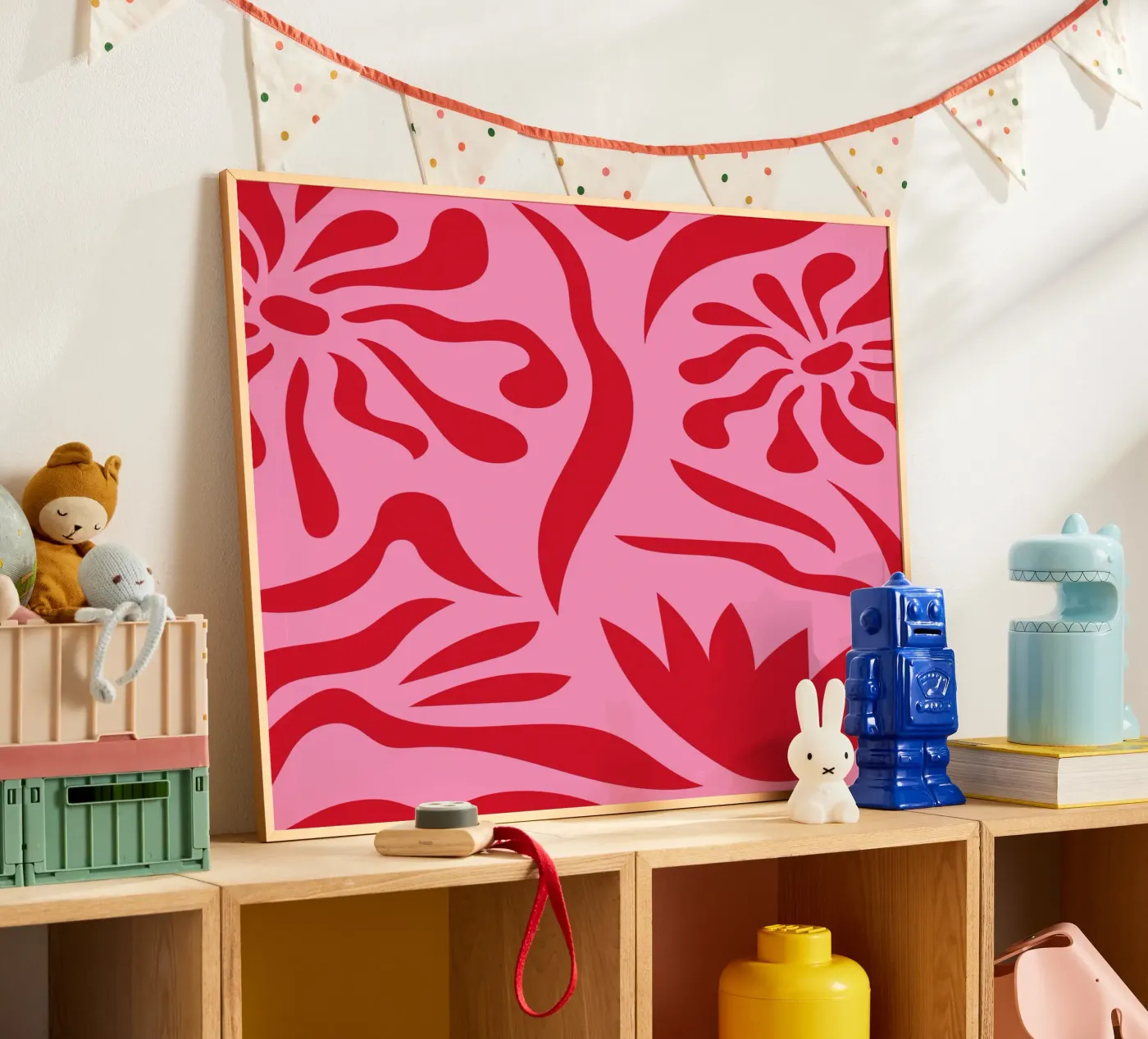 Rosa e rosso floreale poster da Kim Hubball Studio