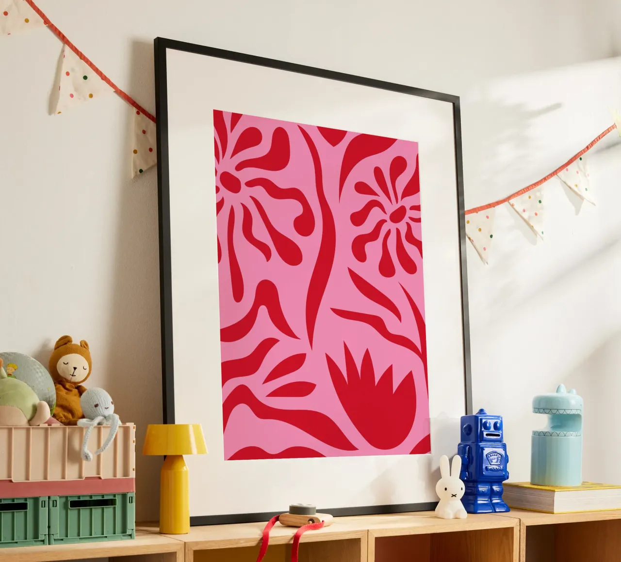 Rosa e rosso floreale poster da Kim Hubball Studio