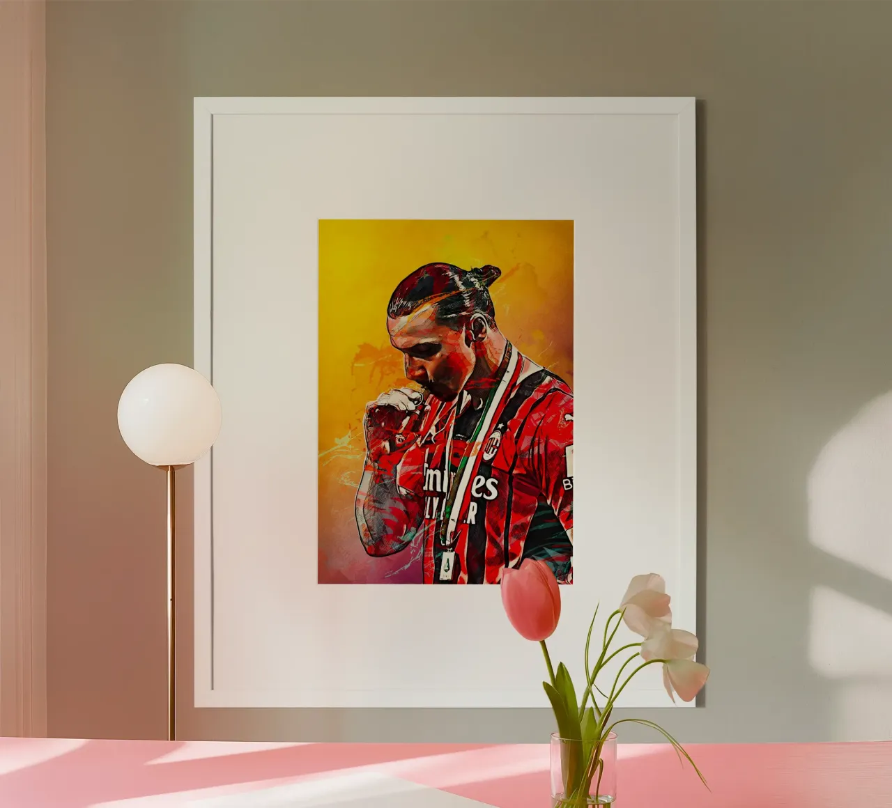 zlatan ibrahimovic Ac milan poster con telaio in plastica da tenten