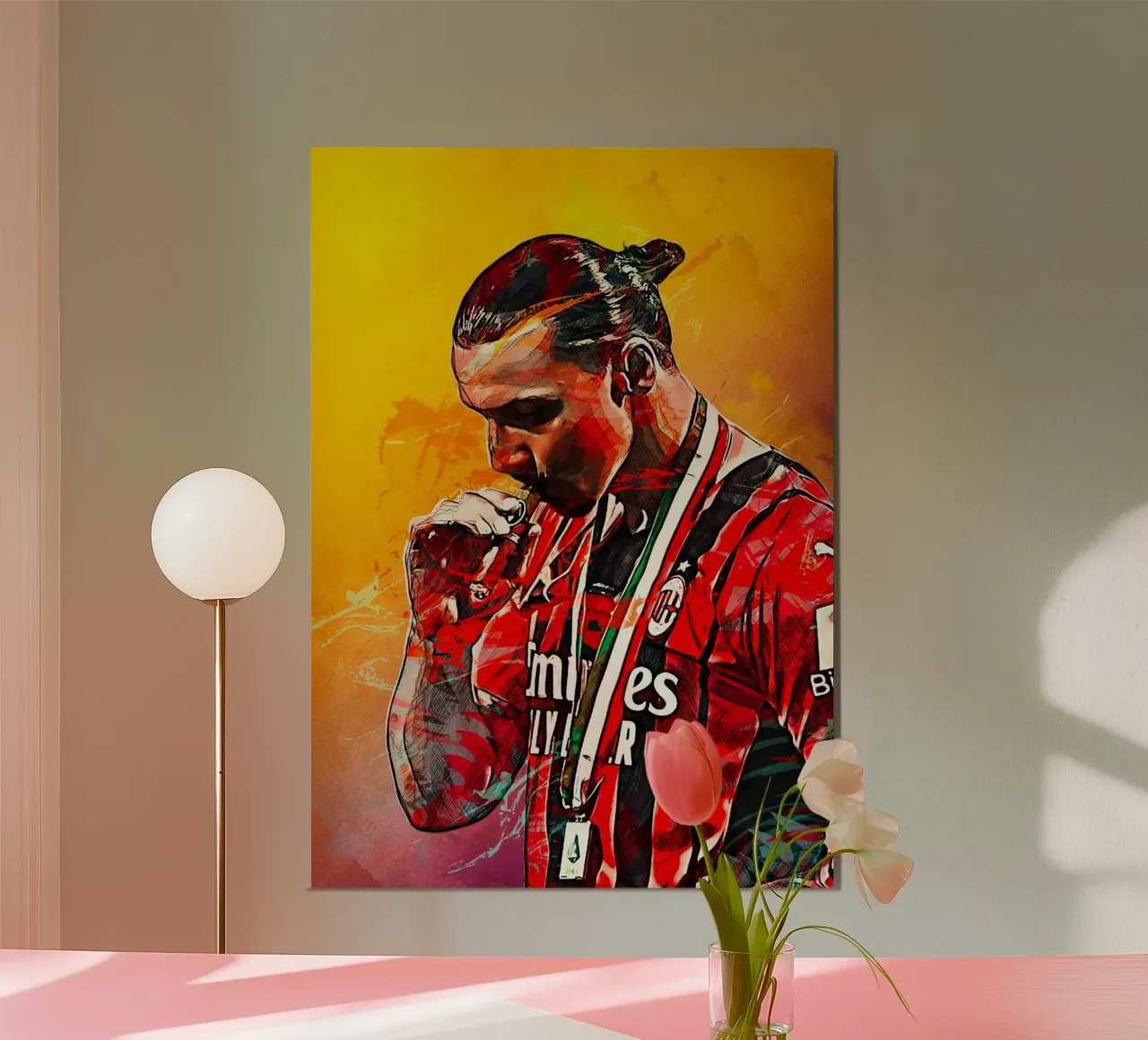 zlatan ibrahimovic Ac milan poster con telaio in plastica da tenten