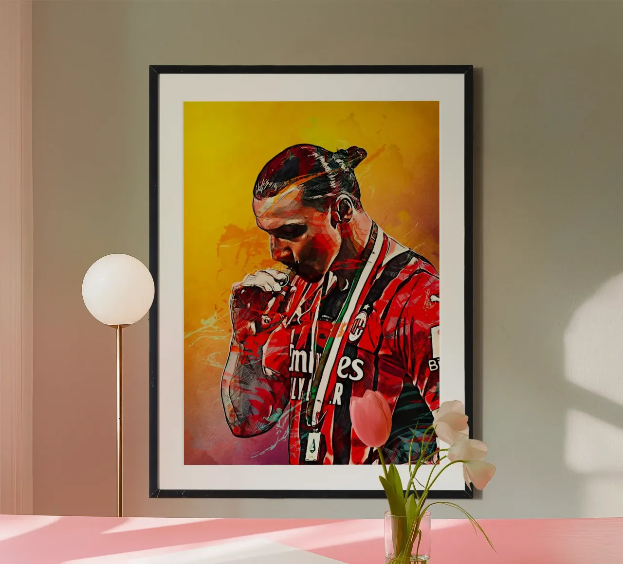 zlatan ibrahimovic Ac milan poster con telaio in plastica da tenten
