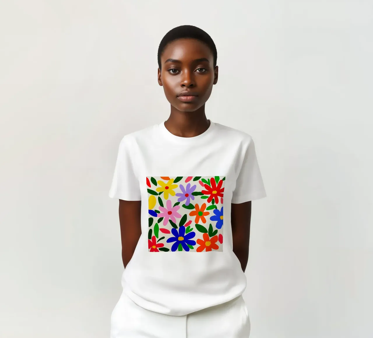Modello di giardino con fiori colorati di Matisse t-shirt da Modern Muse