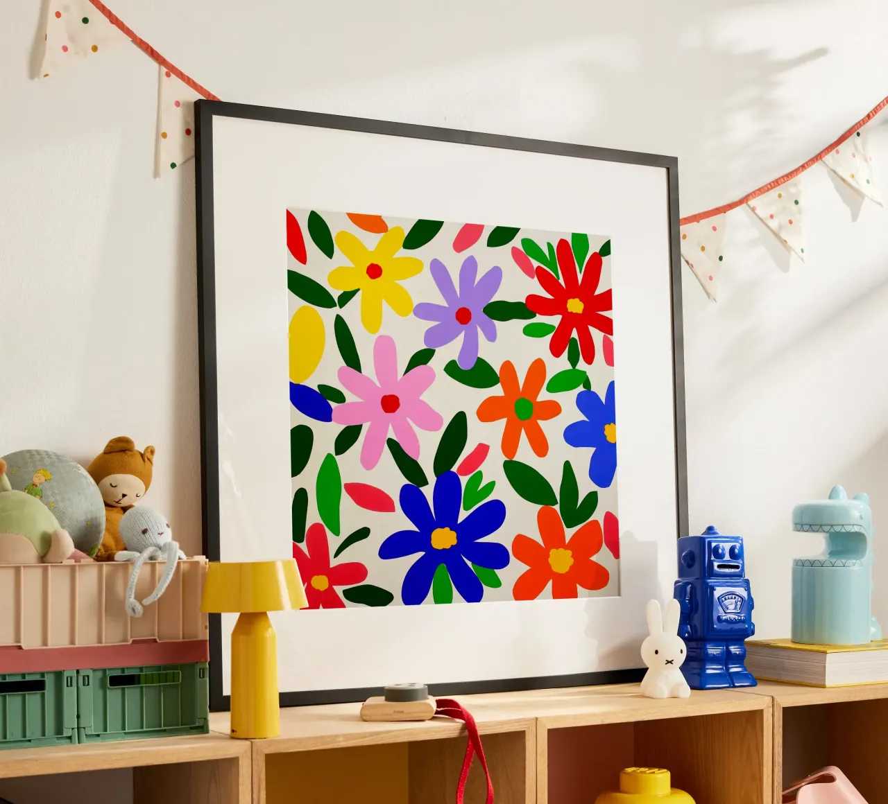 Modello di giardino con fiori colorati di Matisse poster da Modern Muse
