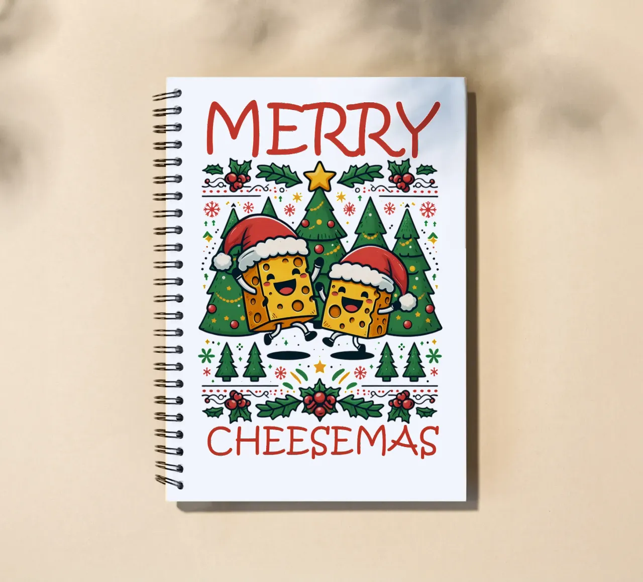 Merry Cheesemas spiral notebook by edsonramosart