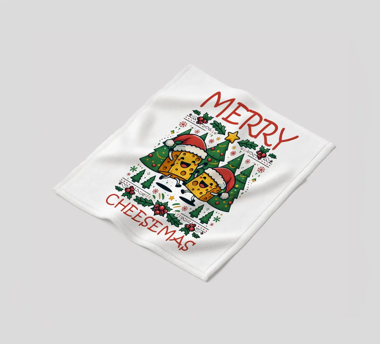Merry Cheesemas fleece blanket by edsonramosart