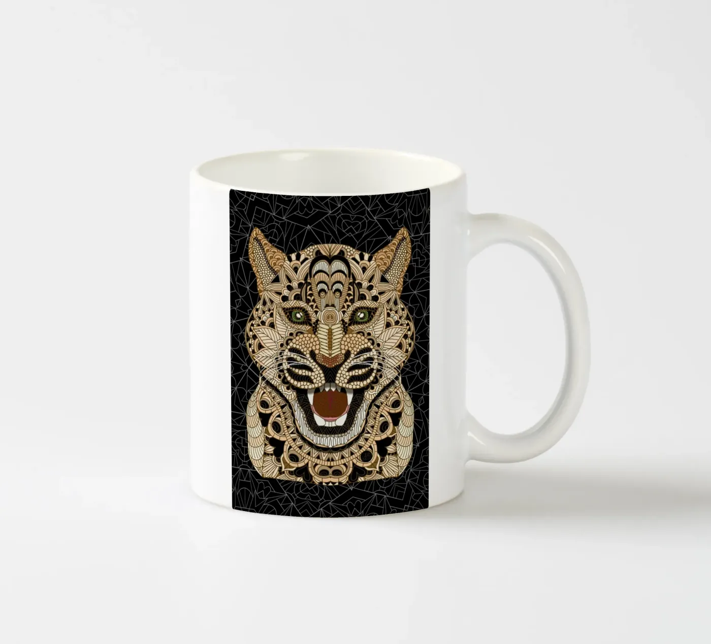 Leopard ceramic mug by Angelika Parker