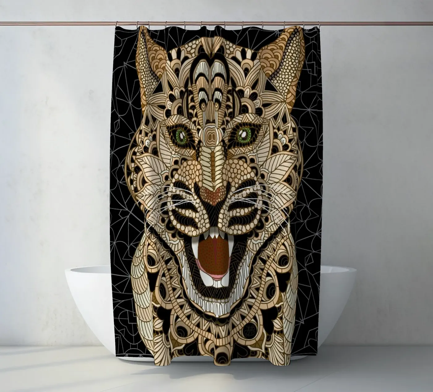 Leopard douchegordijn van Angelika Parker