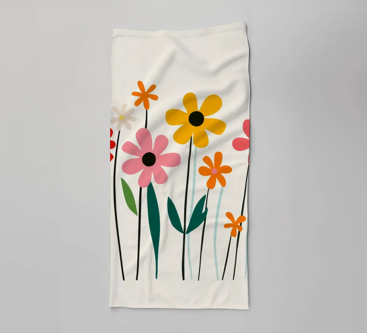 Découpe colorée Matisse Flowers Garden serviette de bain de Modern Muse