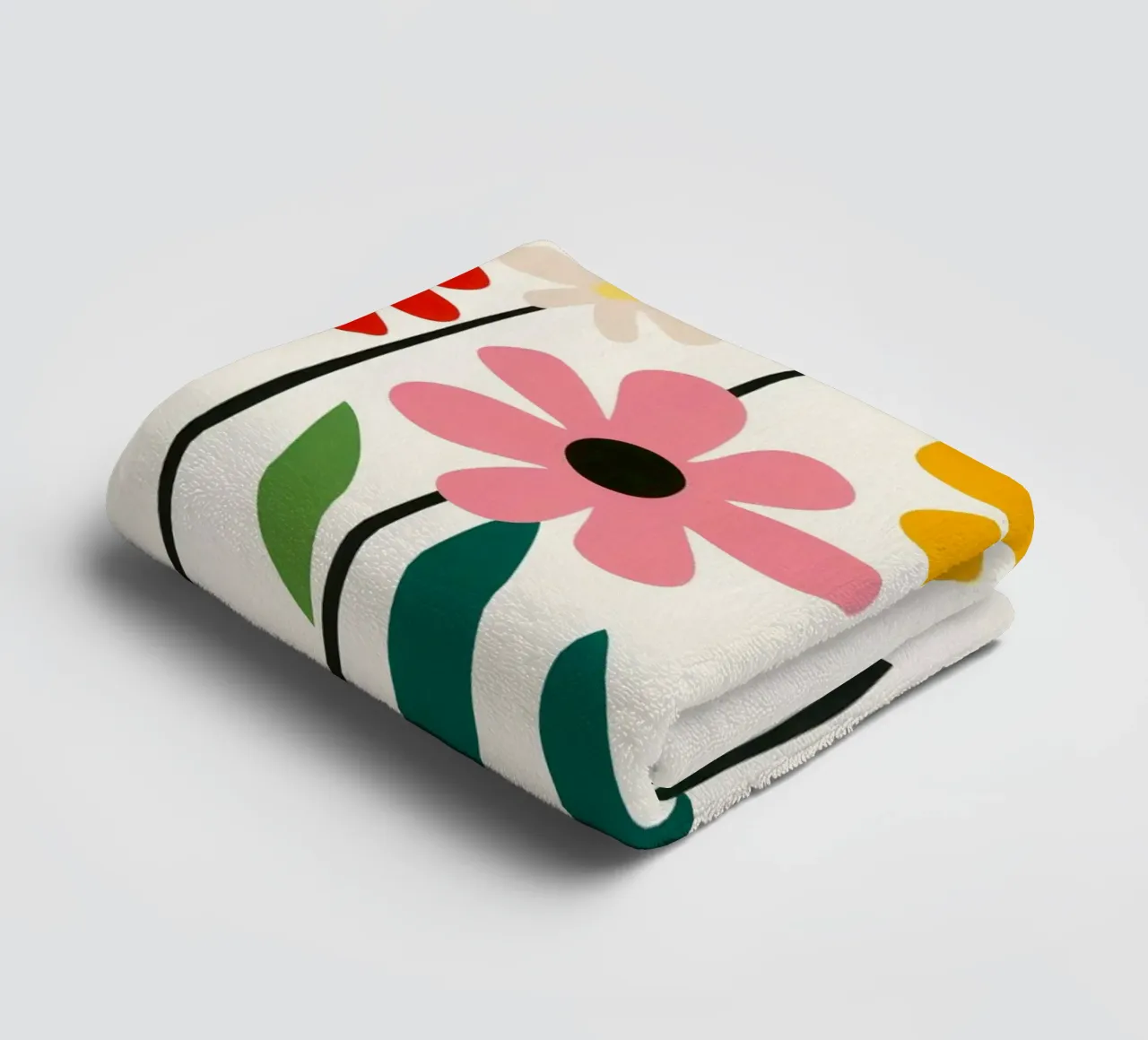 Découpe colorée Matisse Flowers Garden serviette de bain de Modern Muse