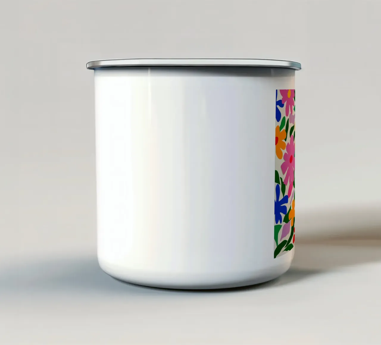 Fleurs colorées découpées dans le style Matisse mug en émail de Modern Muse