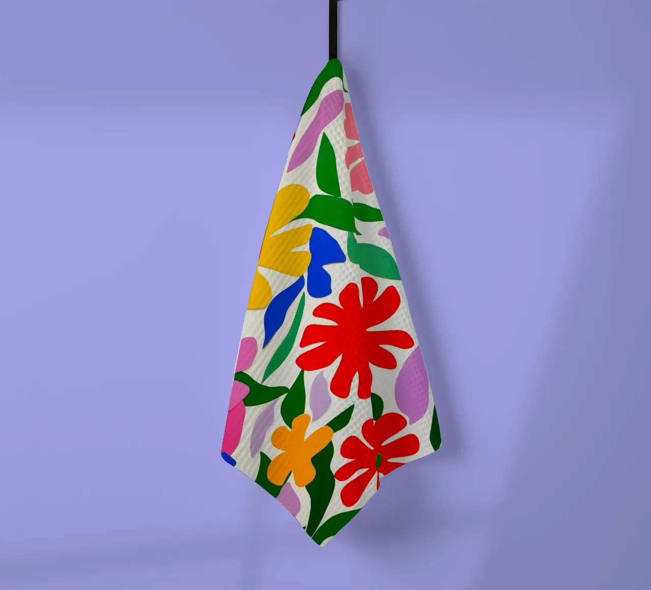Fleurs colorées découpées dans le style Matisse torchon de Modern Muse