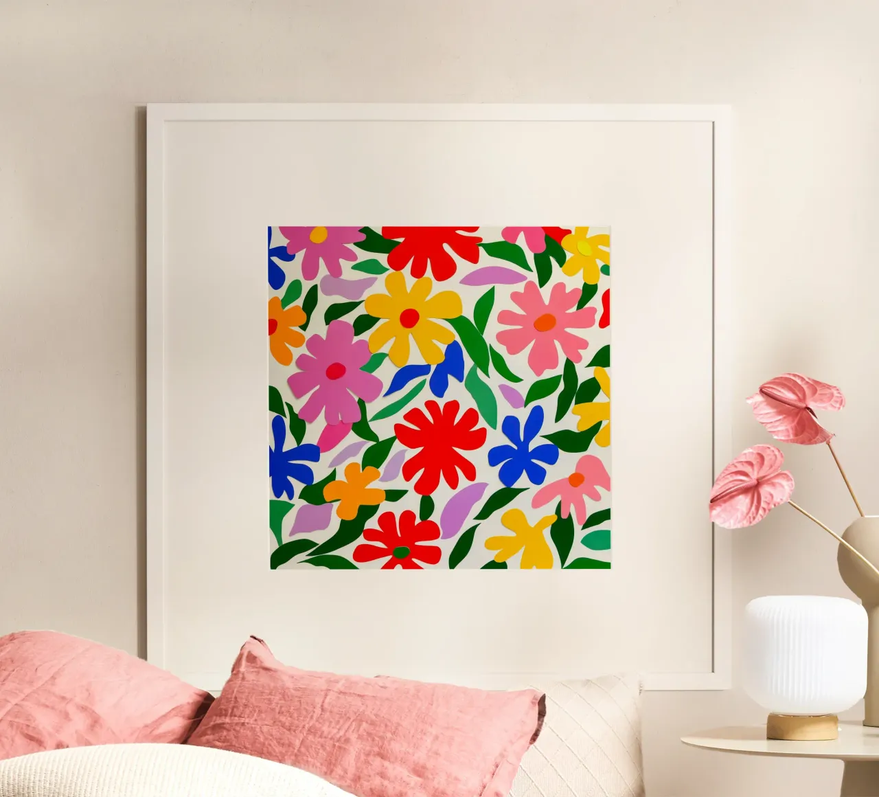Fiori colorati ritagliati in stile Matisse poster da Modern Muse