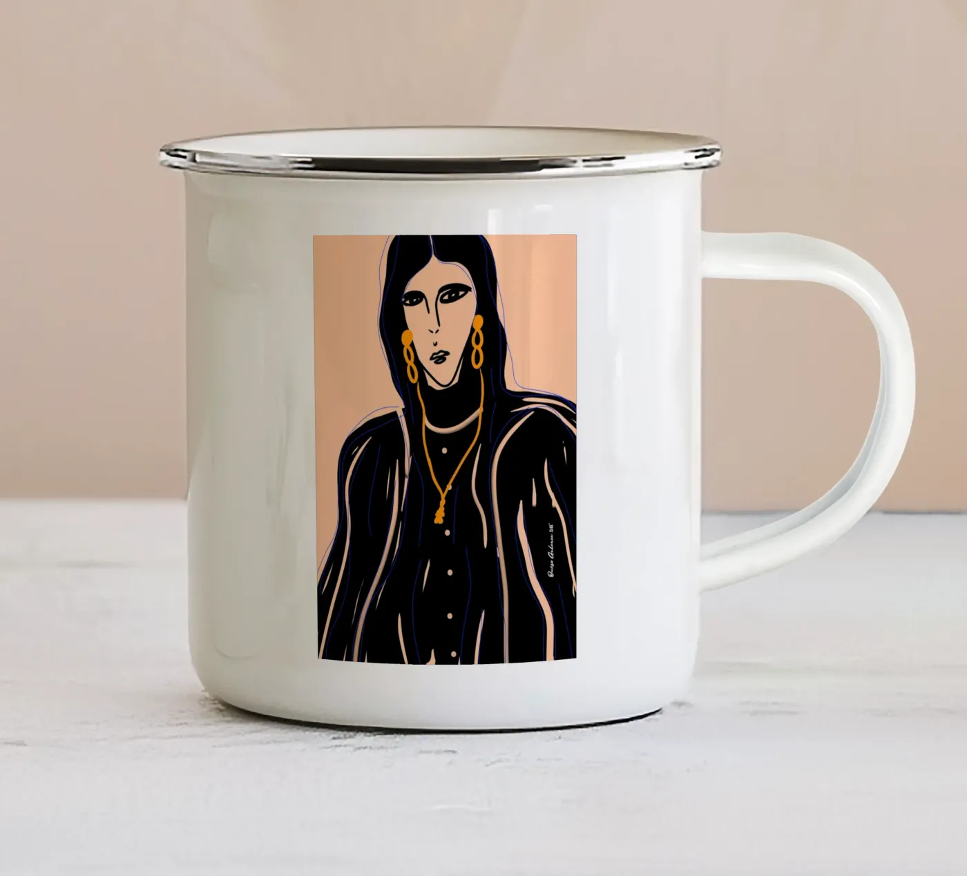 Soft Forms emaille mok van Mike Leymi