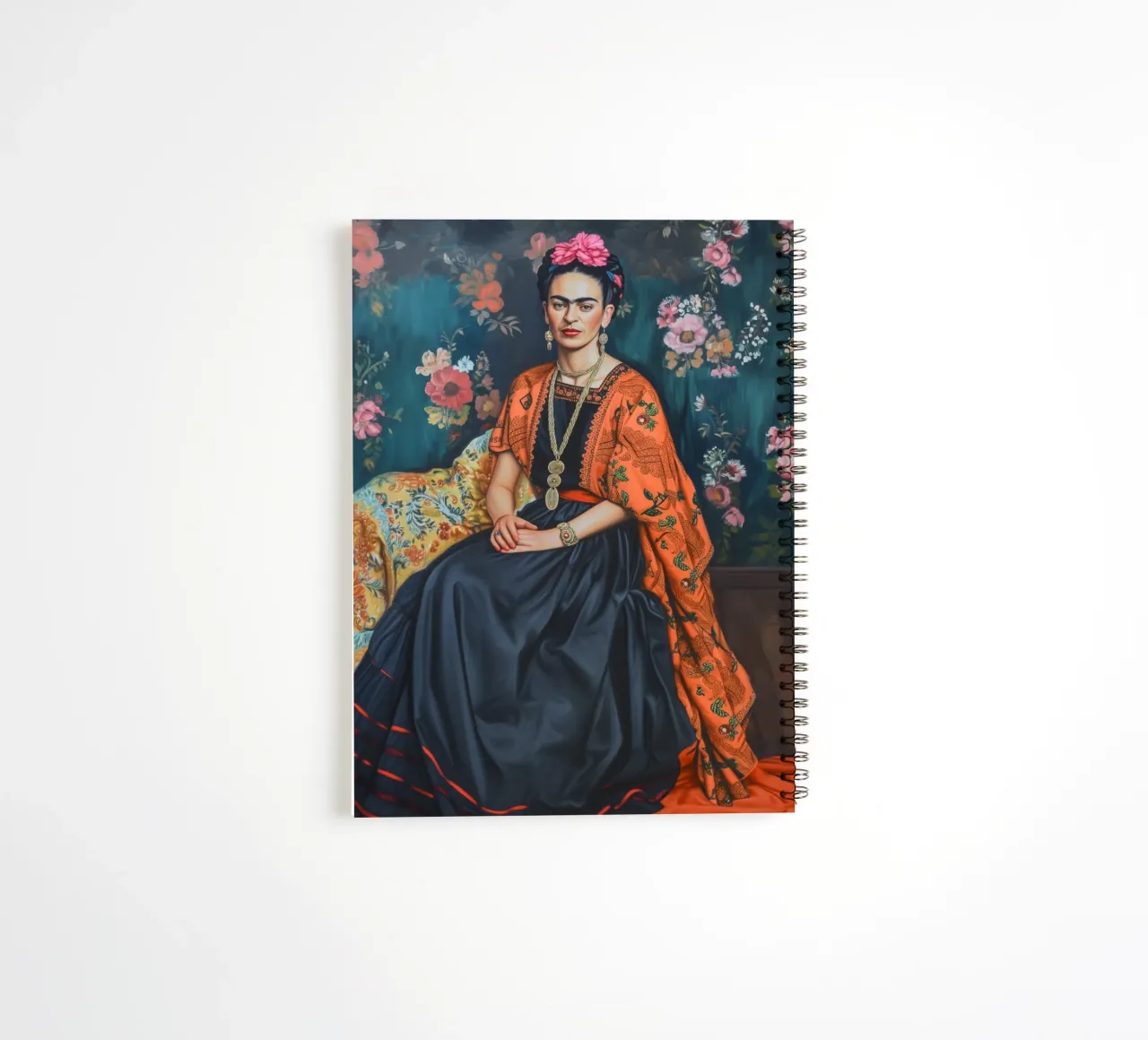 Frida's Mexican fashion style spiral notebook by Carinaprint