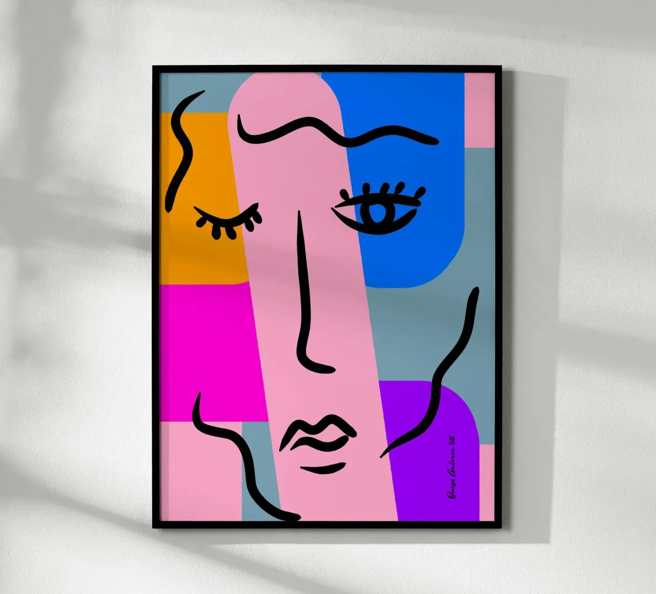 Vivid Curves poster con marco de madera de Mike Leymi