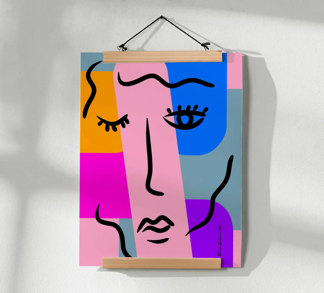 Vivid Curves poster con marco de madera de Mike Leymi