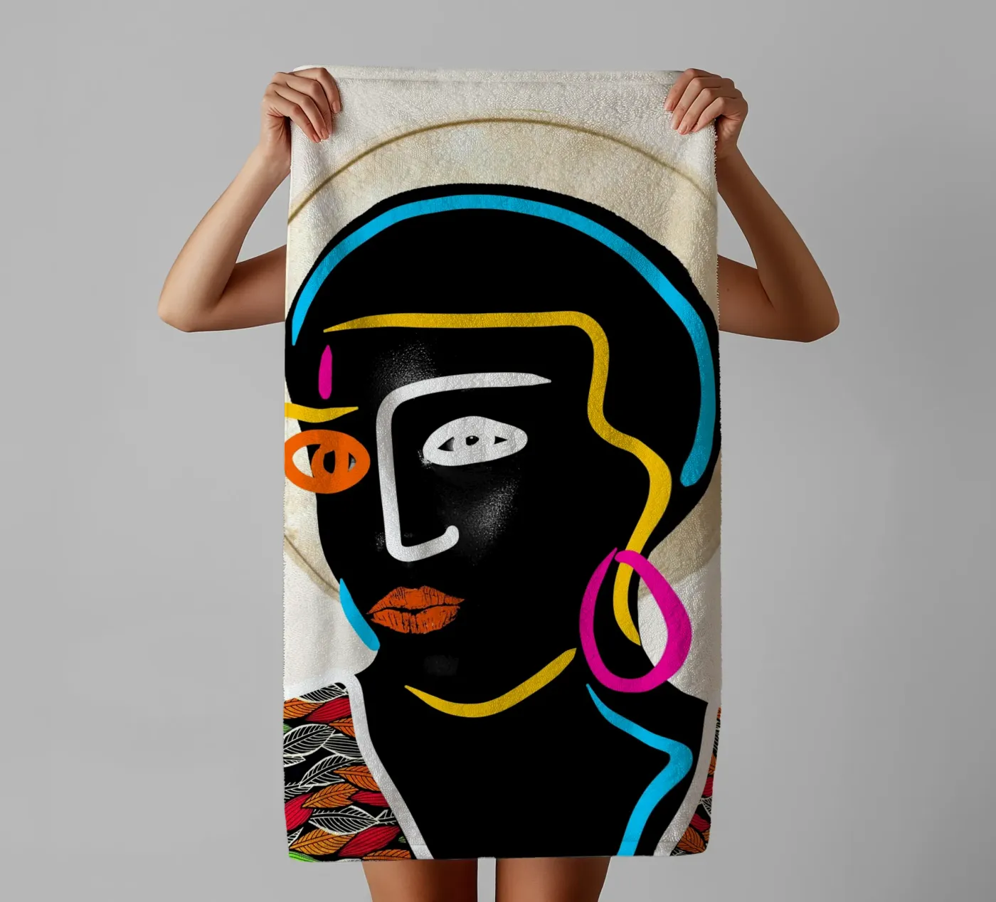 Afro Pulse badhanddoek van Mathudace Créas