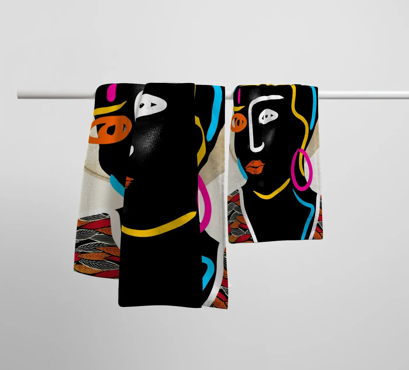 Afro Pulse badhanddoek van Mathudace Créas