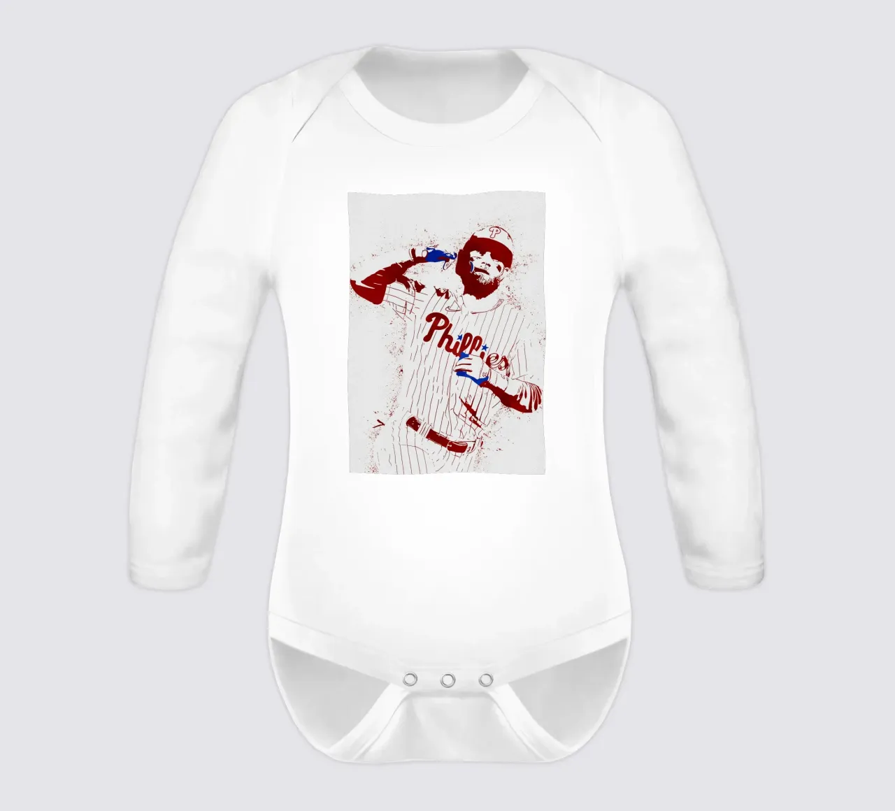 Bryce Harper long-sleeve baby romper by tenten