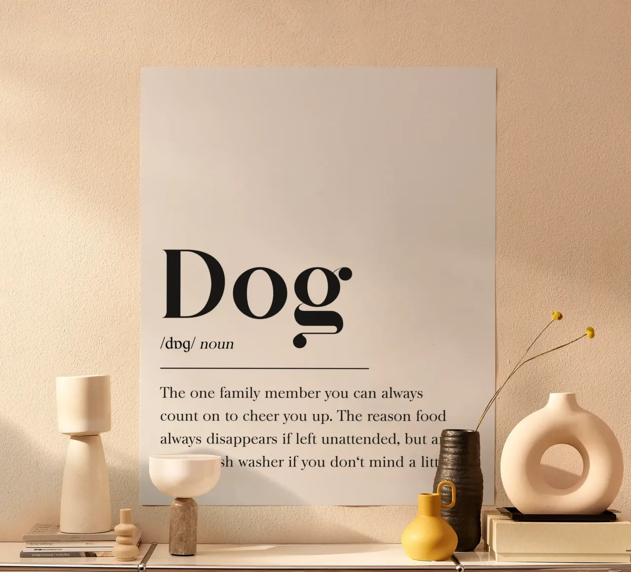 Hunde Definition: Geschenkidee für Hundebesitzer Poster mit Aluminium Rahmen von Pulse of Art