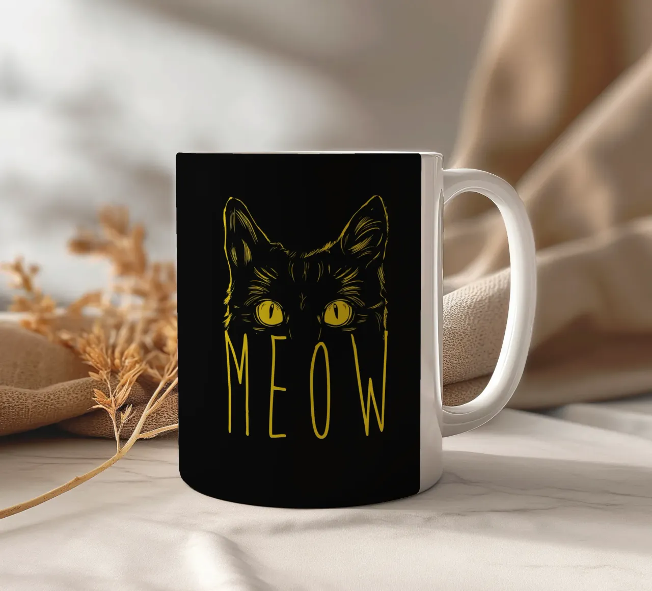 Meow tazza in ceramica da Balazs Solti