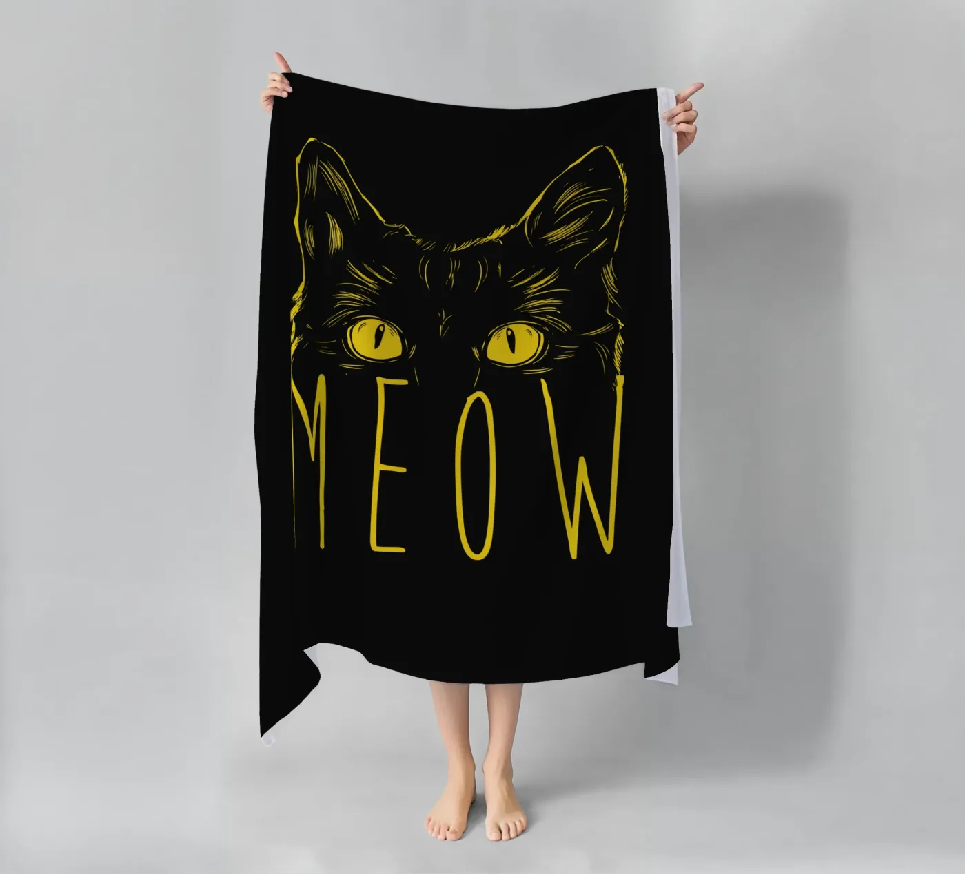 Meow beach towel by Balazs Solti