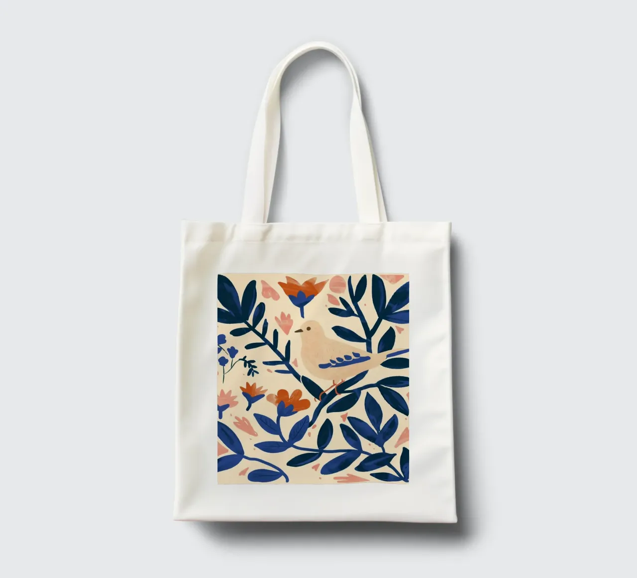Bianco Piccione Primavera Blu Piante Botaniche Stile Boho Natura borsa in juta da Gentle Echoes Art
