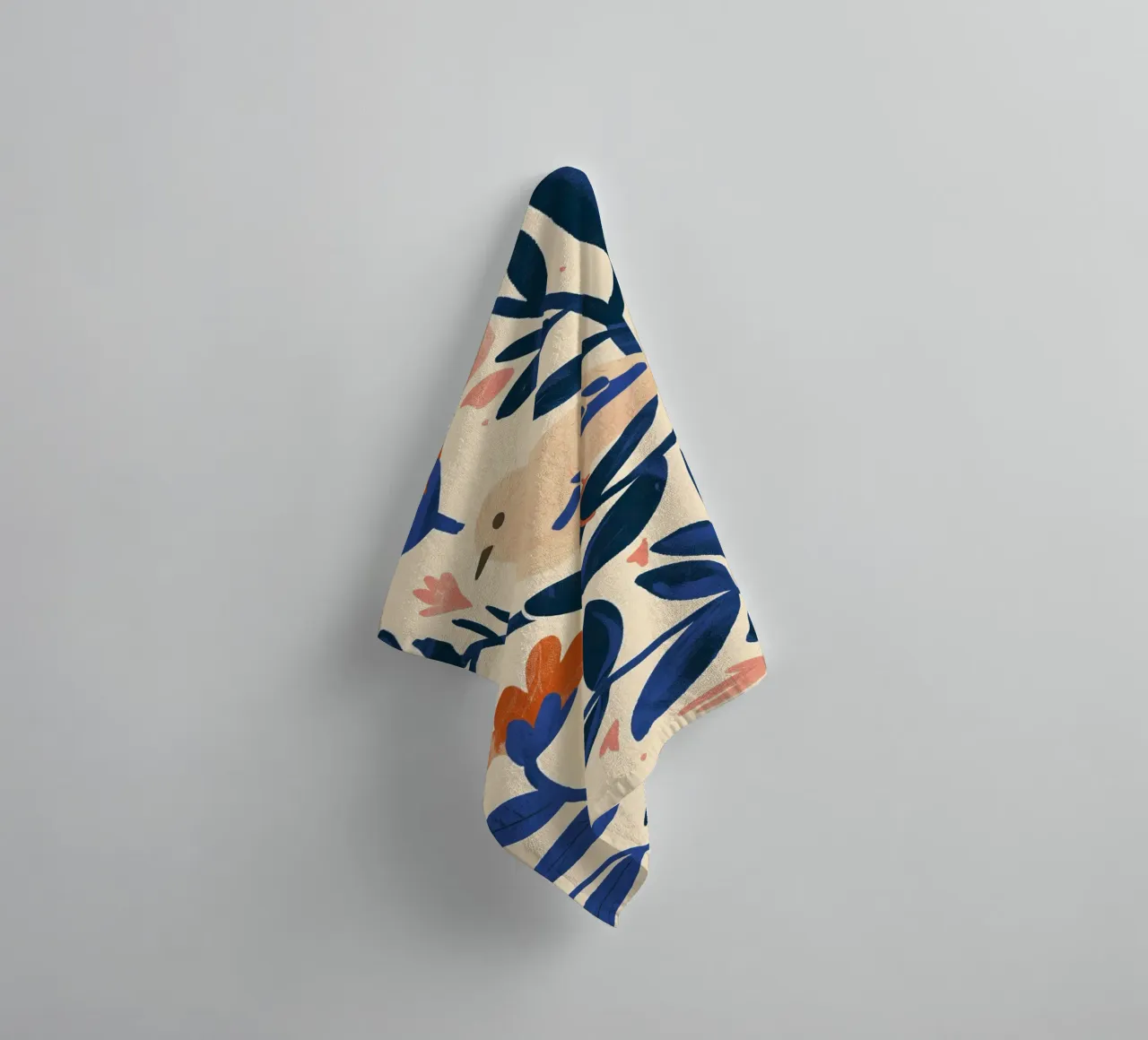 Bianco Piccione Primavera Blu Piante Botaniche Stile Boho Natura asciugamano da bagno da Gentle Echoes Art