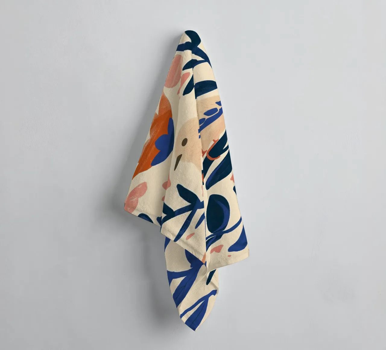 Bianco Piccione Primavera Blu Piante Botaniche Stile Boho Natura asciugamano da bagno da Gentle Echoes Art
