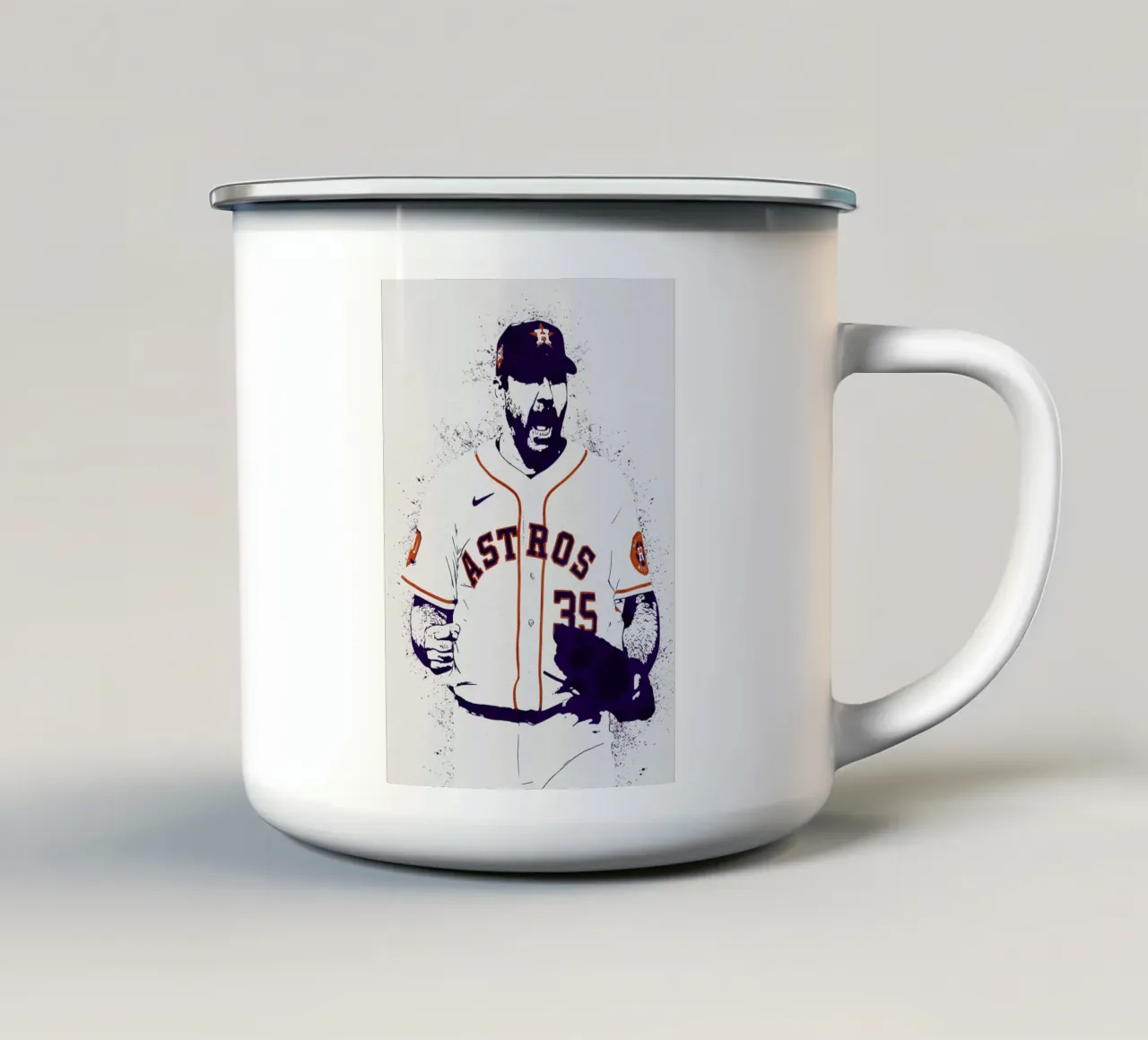 Justin Verlander taza de esmalte de tenten