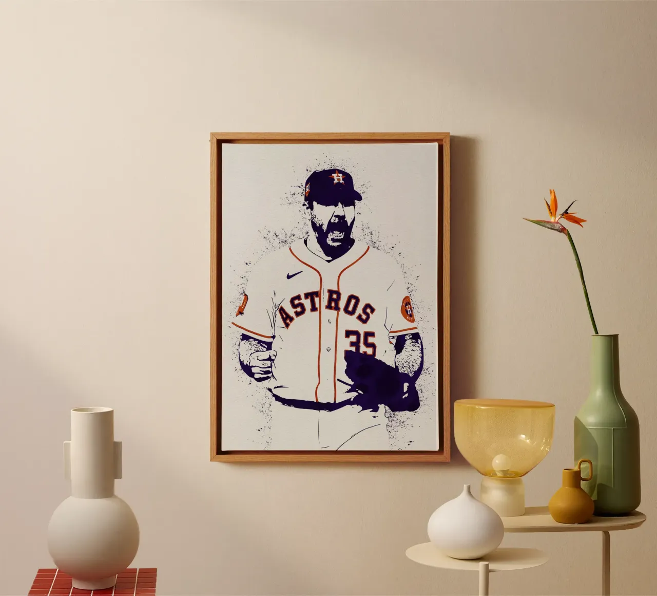 Justin Verlander tela con Cornice a cassetta da tenten