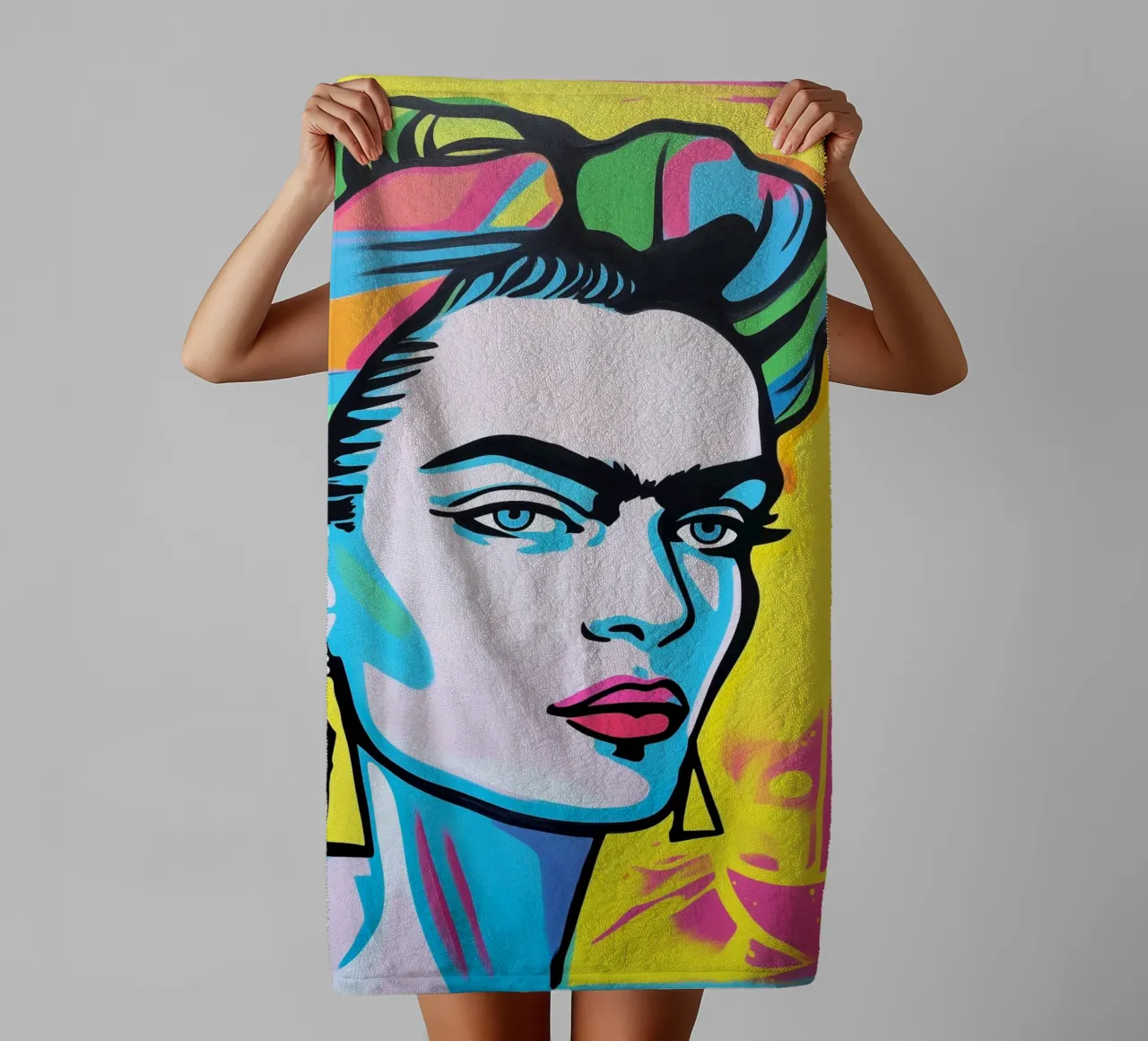 Bunte Frida POP asciugamano da bagno da Carinaprint