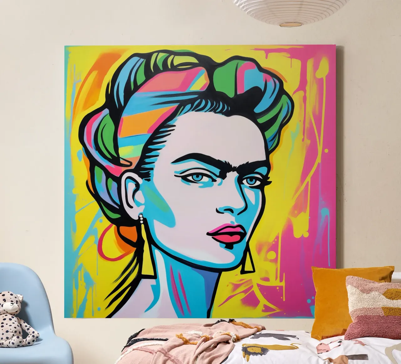 Bunte Frida POP tela con Cornice a cassetta da Carinaprint