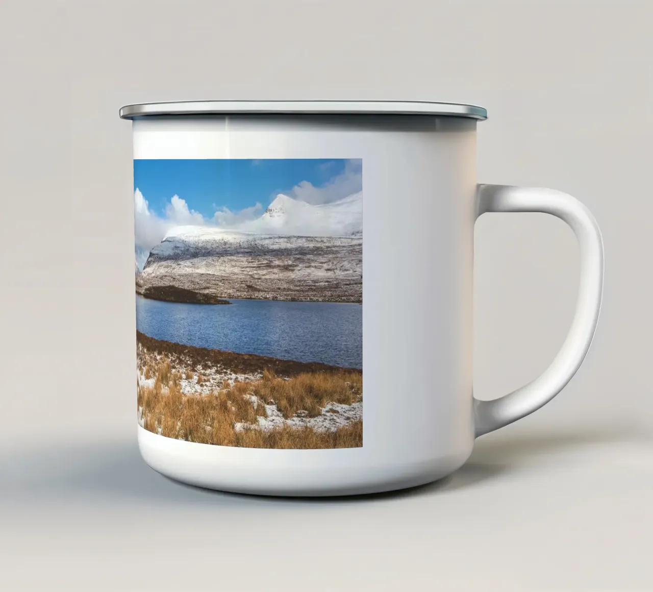 Neve in Altopiano tazza in smalto da Dave Hare Photography