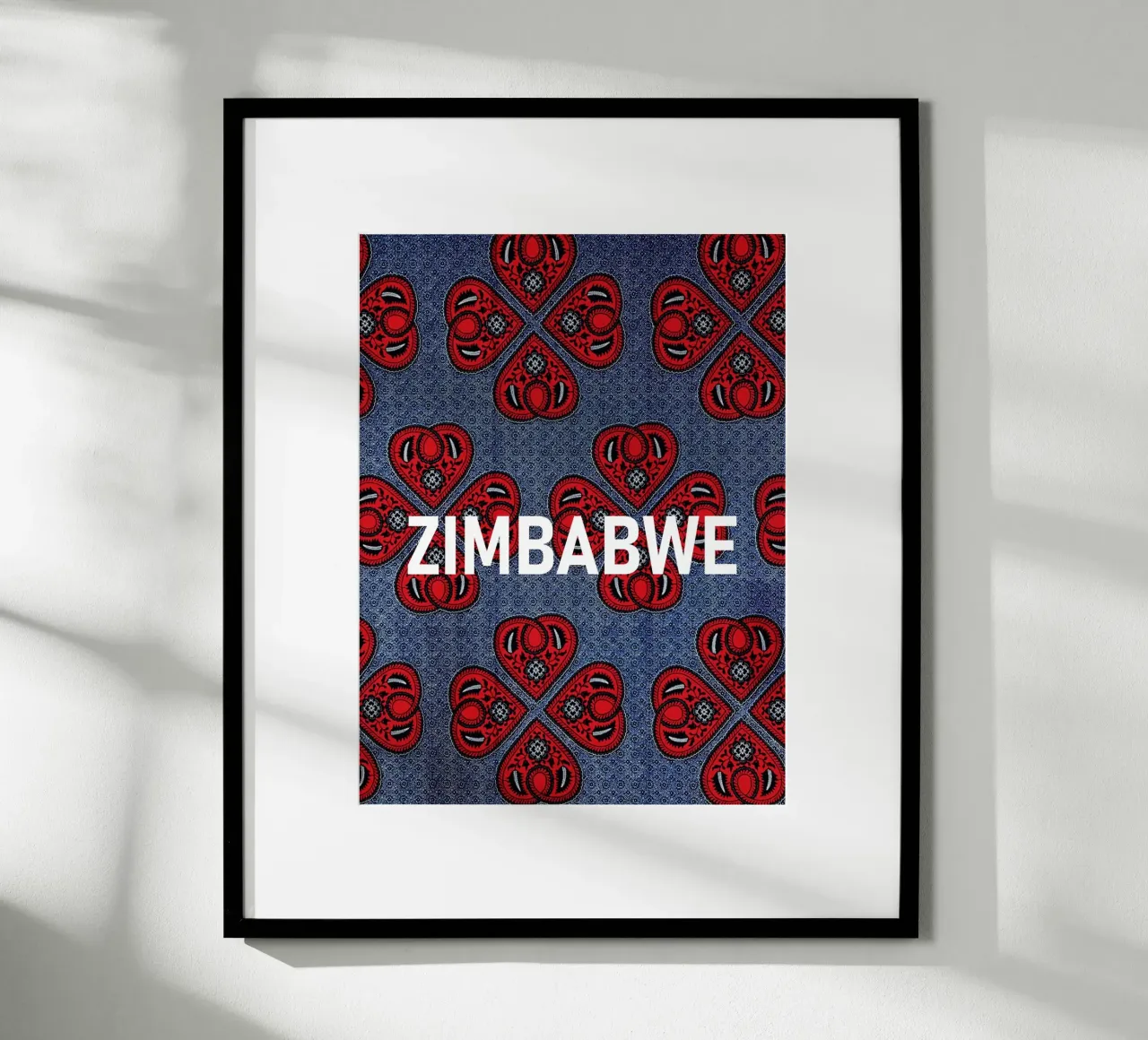 Zimbabwe poster con telaio in legno da Mathudace Créas