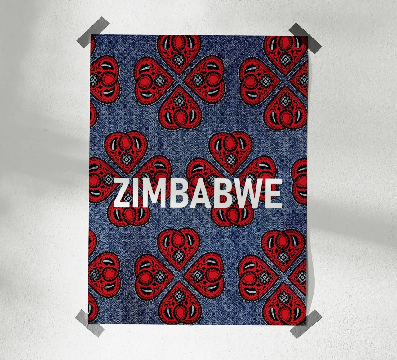 Zimbabwe poster con telaio in legno da Mathudace Créas