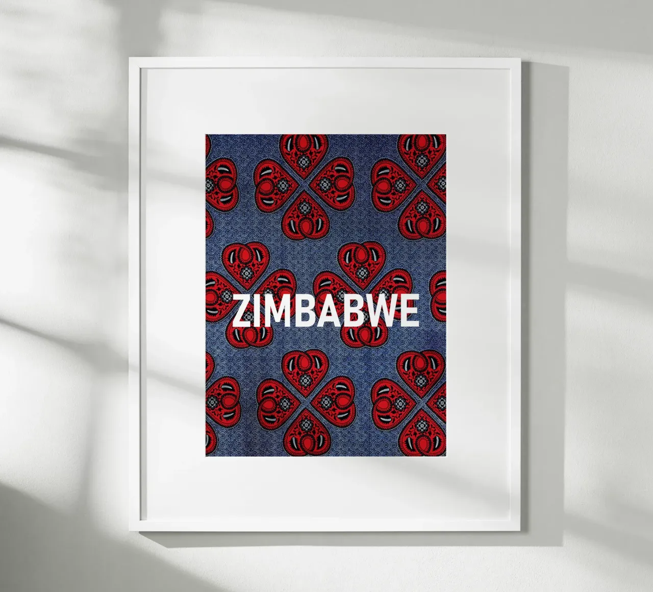 Zimbabwe poster con telaio in legno da Mathudace Créas