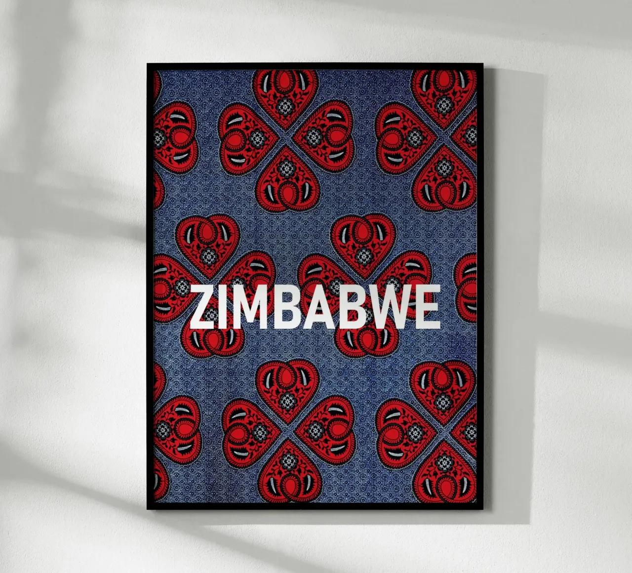Zimbabwe poster con telaio in legno da Mathudace Créas
