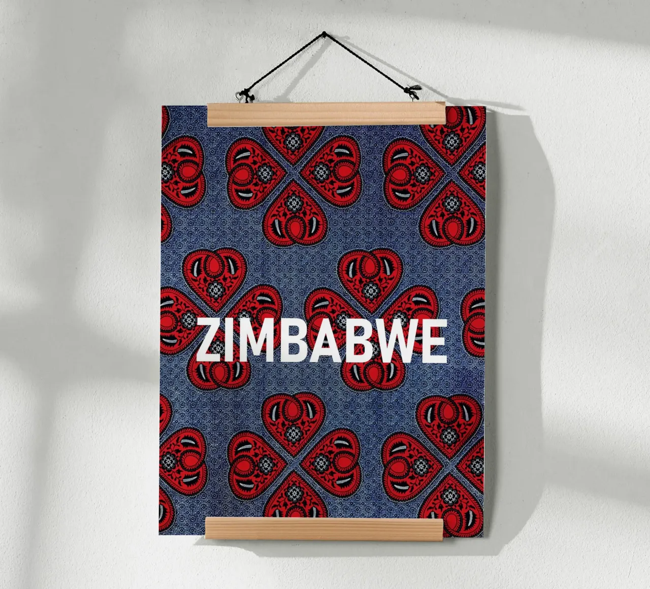 Zimbabwe poster con telaio in legno da Mathudace Créas