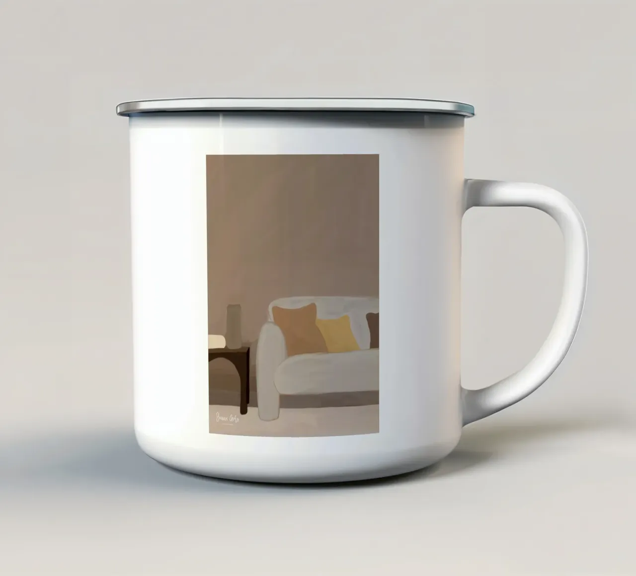 Colorful Fields taza de esmalte de Mike Leymi