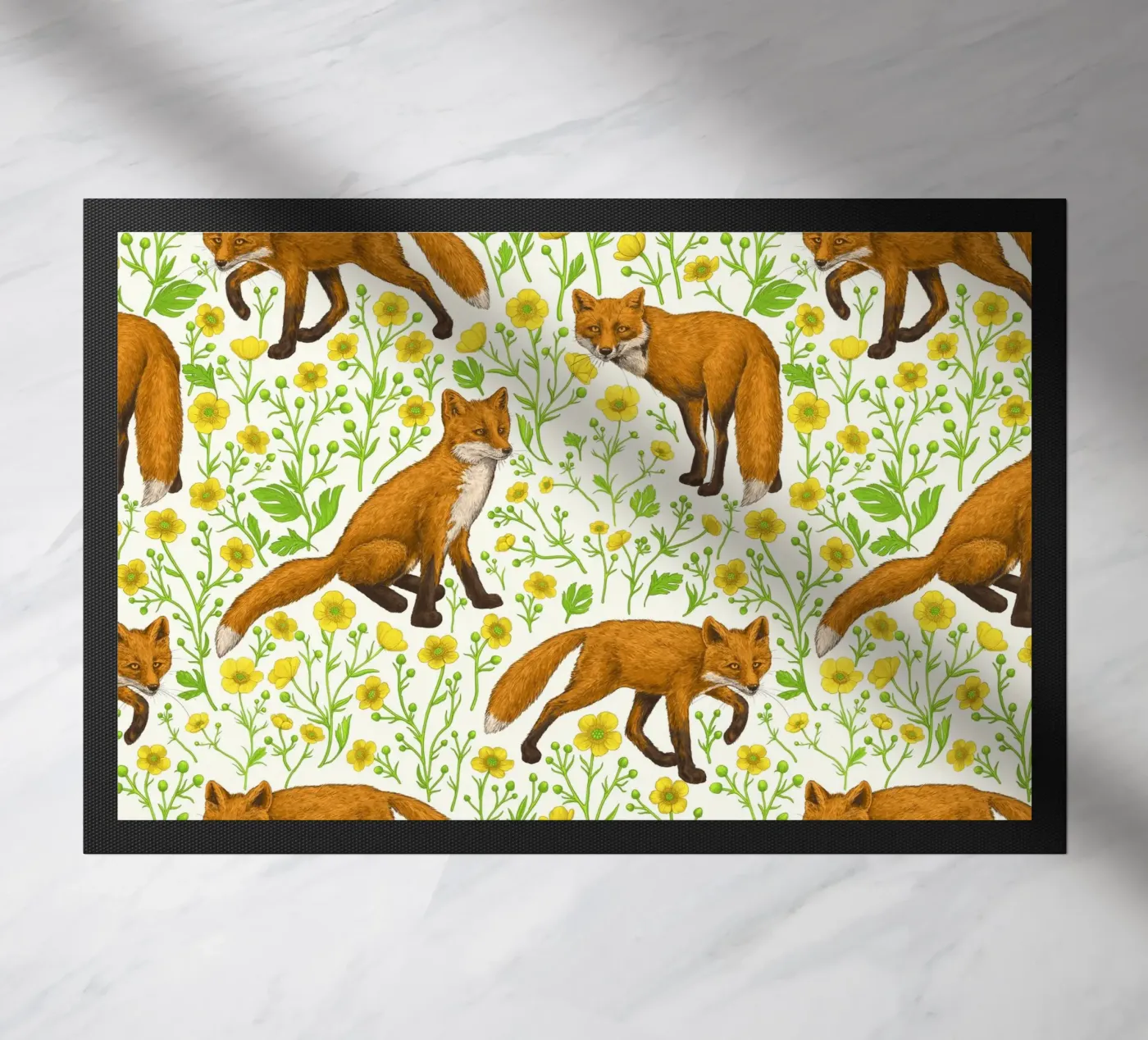 Foxes and buttercups zerbino da Painted animals