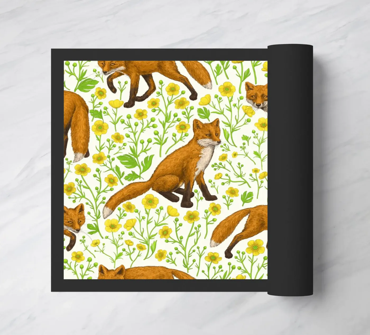 Foxes and buttercups zerbino da Painted animals