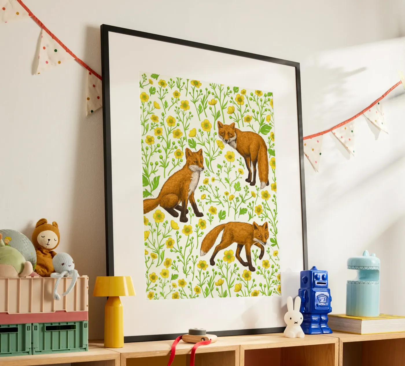 Volpi e ranuncoli poster da Painted animals