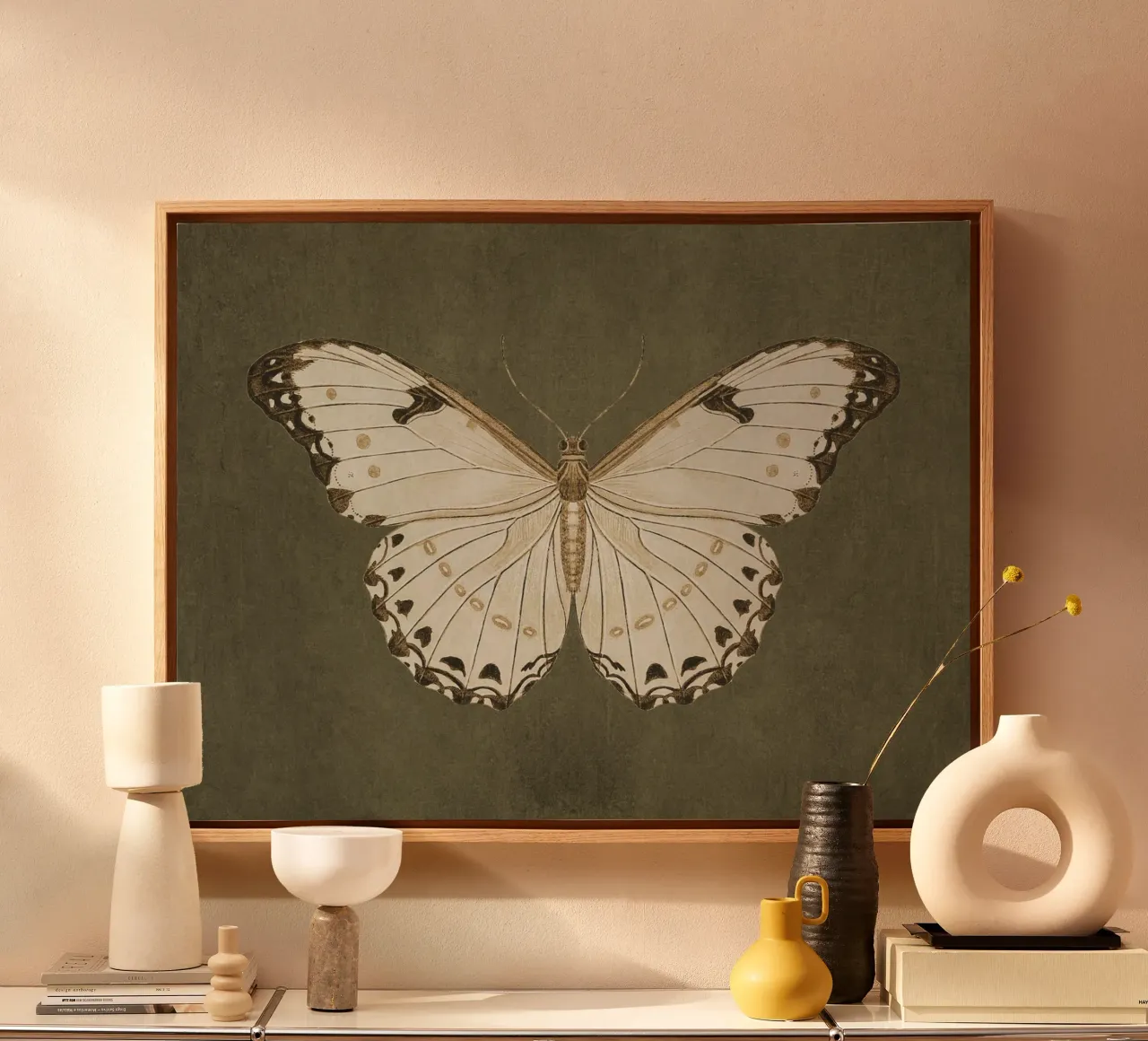 Moody Butterfly tela con Cornice a cassetta da apoloprints
